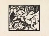 Franz Marc, Schlafende Hirtin, 1912, Woodcut