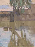 Wladimir Baranoff-Rossiné, Arbre et son reflet dans l'eau, 1907, Oil on canvas