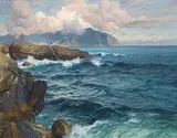 Karl Theodor Boehme, Abendstimmung in Nervi, Um 1924, Oil on canvas