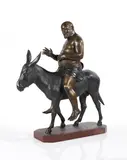 Artur Volkmann, Silen, auf Esel reitend, 1899, Bronze, partly with black-brown patina and with...