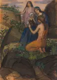 Ludwig von Hofmann, Frauen mit Kind in arkadischer Landschaft