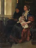 Paula Monjé, Ihr erster Kirchgang, Um 1880/90, Oil on canvas