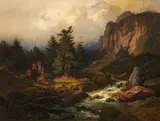 Eduard Schleich d. Ä., Gebirgsbach, Um 1840/50, Oil on canvas
