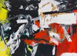 Emilio Vedova, Ciclo 1962 BB4, 1962, Oil, tempera and newsprint on canvas