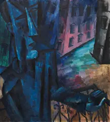 Balkon am Abend by Conrad Felixmüller, 1918, Oil on canvas, sold Jun 2022