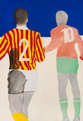 Konrad Fischer, Fußballer, 1964, Casein on canvas