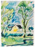 Gelbes Haus by Erich Heckel, 1908, Watercolor, sold Jun 2022