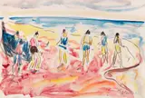 Fischer am Strand by Erich Heckel, 1909, Watercolor and pencil, sold Jun 2022