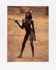 Nuba Portfolio by Leni Riefenstahl, 1970er, 30 Dye-Transfer-Prints, indiviually mounted on ..., sold Jun 2022