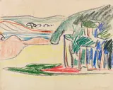 Ernst Ludwig Kirchner, Moritzburger Teiche, 1909, Pastel