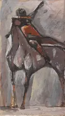 Marino Marini, Cavallo e cavaliere di tre quarti, 1951, Tempera and India ink