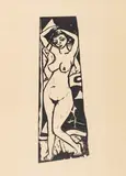 Stehende (Akt / Stehender Akt) by Erich Heckel, 1912, Woodcut, sold Jun 2022