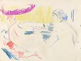 Erich Heckel, Unterhaltung, 1908, Colored chalk