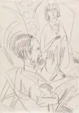 Gewecke und Erna by Ernst Ludwig Kirchner, 1913, Pencil drawing, sold Jun 2022