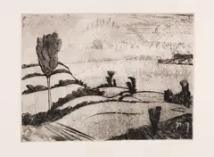 Erich Heckel, Fördelandschaft, 1924, Drypoint and aquatint