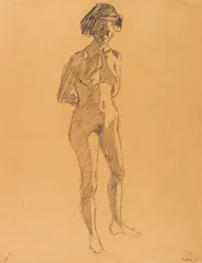 Fritz Bleyl, Stehender Viertelstundenakt, 1905, Pencil drawing