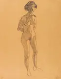 Fritz Bleyl, Stehender Viertelstundenakt, 1905, Pencil drawing