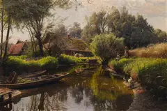 Peder (Peder Mørk Mønsted) Mönsted, Flusslandschaft im Spreewald, 1912, Oil on canvas