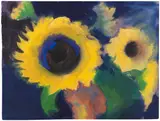 Emil Nolde, Zwei Sonnenblumen vor dunklem Grund