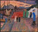 Gabriele Münter, Från Djurgårdsbron, Stockholm (Bei der Tiergartenbrücke), 1915, Oil over pencil on board
