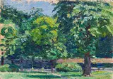 Gabriele Münter, An der Parkmauer, Um 1906/07, Oil on burlap