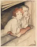 Jeanne Mammen, Paar auf der Fensterbank