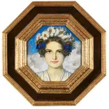 Franz von Stuck, Bildnis der Tochter Mary Stuck mit Margeritenkranz