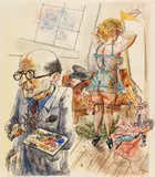 George Grosz, Maler und Modell