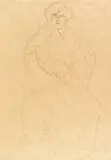 Im Lehnstuhl Sitzende von vorne by Gustav Klimt, Um 1904, Chalks, sold Dec 2021
