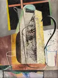 Georg Muche, Ohne Titel (Stillleben / Abstrakte Komposition), 1916/1924, Oil on canvas