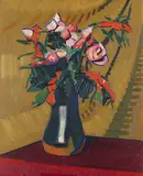 Auguste Francois Julien Herbin, Roses dans un vase, 1905, Oil auf Leinwand