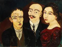Frau mit zwei Männern by Josef Scharl, 1925, Oil on canvas, sold Dec 2021