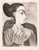 Femme au Chignon (1er état) by Pablo Picasso, 1957, Lithograph, sold Dec 2021