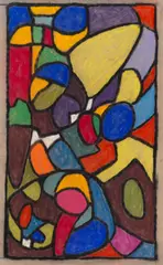 Adolf Hölzel, Glasfensterentwurf, 1932, Pastel