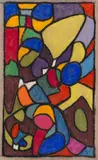 Adolf Hölzel, Glasfensterentwurf, 1932, Pastel