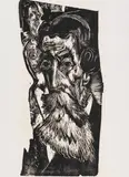 Kopf Ludwig Schames by Ernst Ludwig Kirchner, 1918, Woodcut, sold Dec 2021