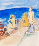 Sommertag by Erich Heckel, 1923, Watercolor and charcoal drawing, sold Dec 2021