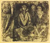Ernst Ludwig Kirchner, Drei Frauen im Cafégarten - Gartenrestaurant Schlachtensee, 1914, Lithograph