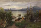 Josef Wopfner, Blumengarten und Fischer auf der Fraueninsel