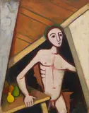 Karl Hofer, Akt mit Obststillleben, 1954, Oil on canvas