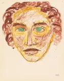 Emil Nolde, Kopf des Apostels Johannes, 1909, Watercolor