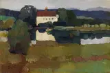 Leo Putz, Schloß am See (Hartmannsberg), 1909, Oil on canvas