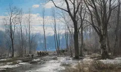 Anders Andersen-Lundby, Wintertag im Englischen Garten in München, 1890, Oil on canvas