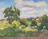 Otto Modersohn, Sommertag in den Feldern bei Fischerhude, 1926, Oil on cardboard