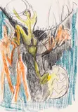 Allegorie - Der Aufstieg (Emporsteigender) by Ernst Ludwig Kirchner, Um 1937, Colored chalk, sold Dec 2021