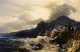 Andreas Achenbach, Abendstimmung an der griechischen Küste