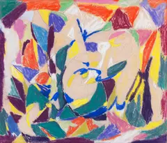 Adolf Hölzel, Abstrakte Komposition, Um 1931, Pastel over pencil drawing