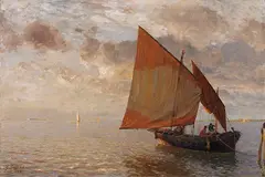 Gustav Schönleber, Venezianisches Fischerboot, 1893, Oil on canvas