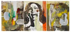 Albert Oehlen, Ohne Titel (Triptychon), 1988, Mixed media on panel
