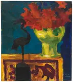 Emil Nolde, Vogel und Georginen, 1919, Oil on canvas
